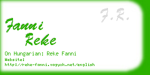 fanni reke business card